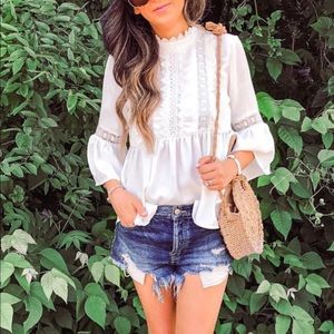 Goodnight Macaroon White Blouse Top